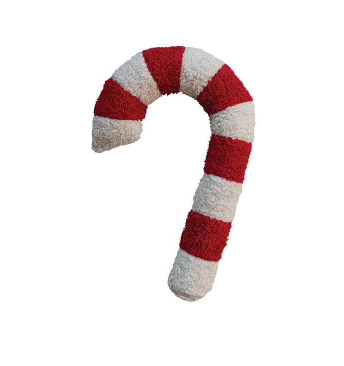 Sherpa Candy Cane Pillow
