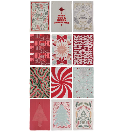 Microfiber Tea Towel w/ Holiday Pattern