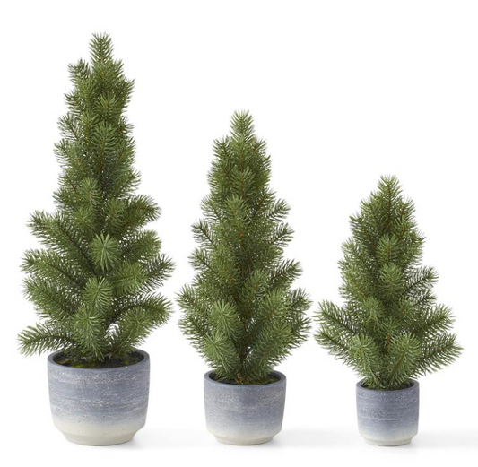 Faux Pine Tree in Greyscale Pot - MD