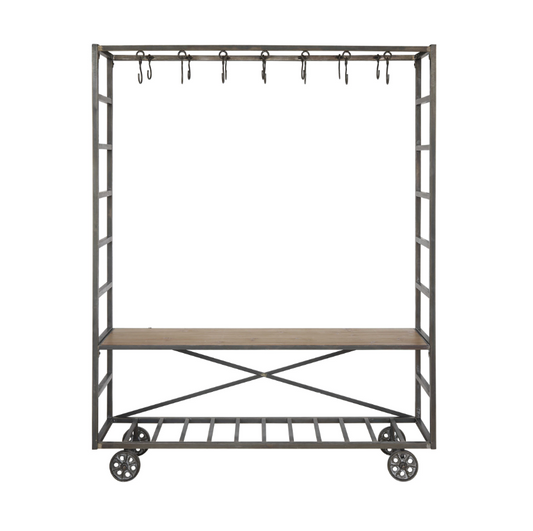 Metal Cart/Bench w/ Hooks