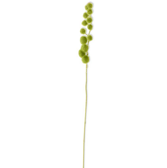 Green Flocked Ball Stem