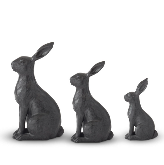 Black Resin + Cast Iron Rabbit - LG