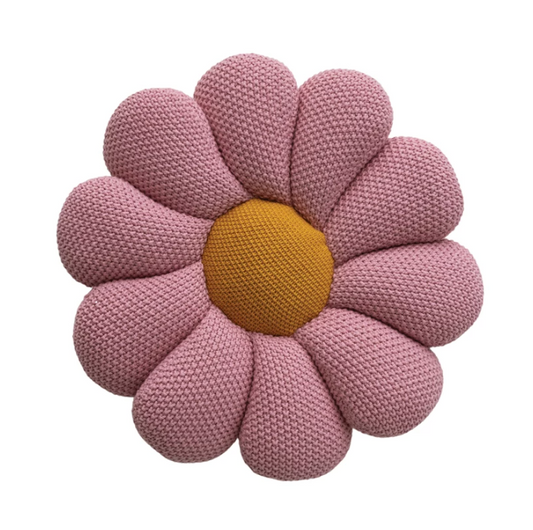 Knit Flower Pillow