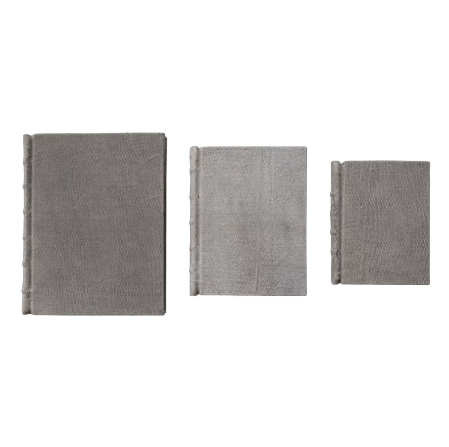 Antique Grey Stonewashed Canvas Book - M