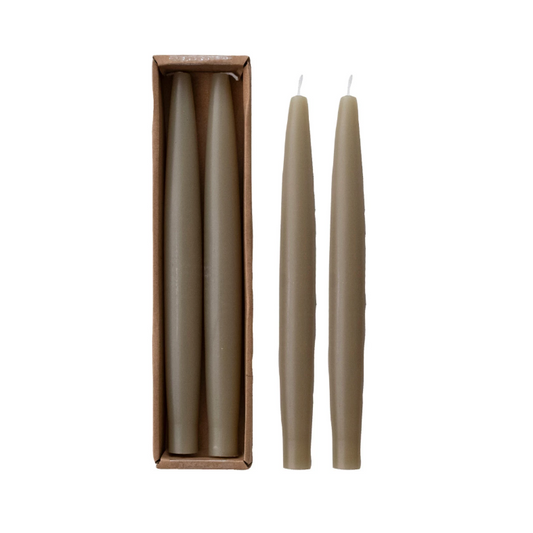 Olive Unscented Tapers - SET OF 2