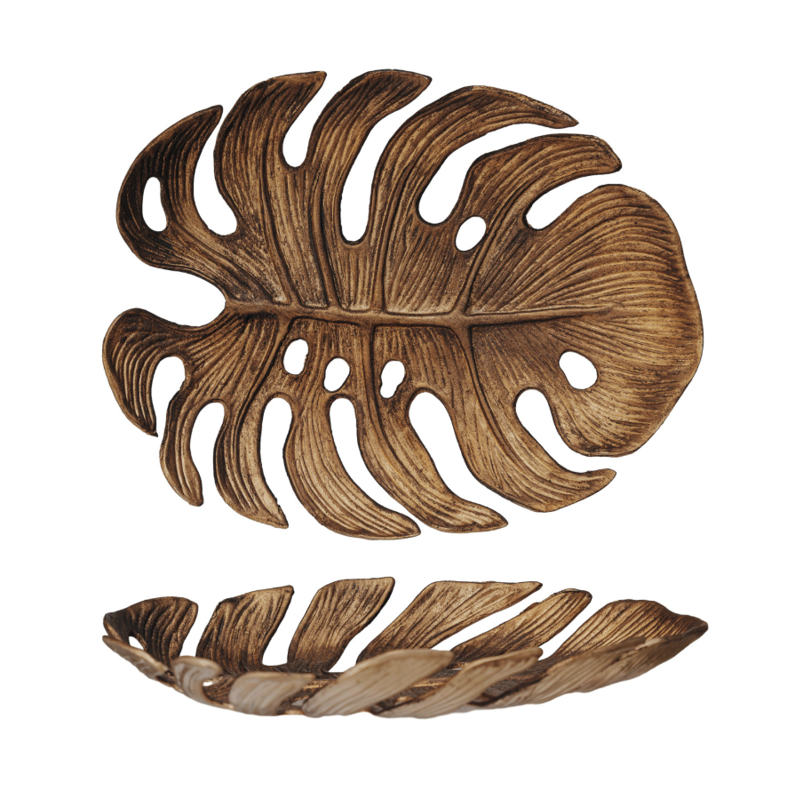 Antique Gold Monstera Leaf