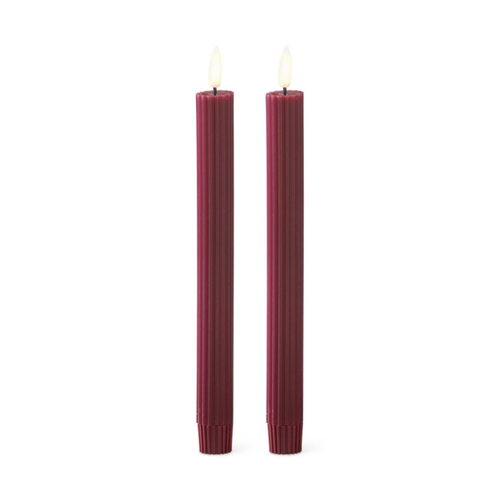 10" Burgundy Thin Line LED Taper