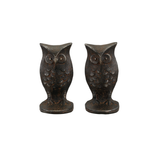 Cast Iron Owl Bookend SET