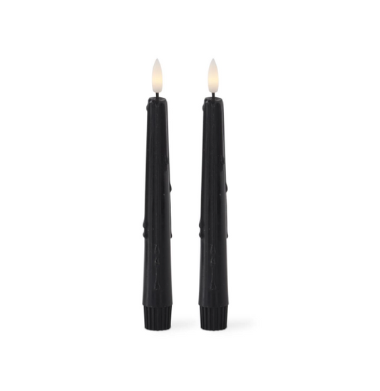8" LED Drip Taper Set - BLK