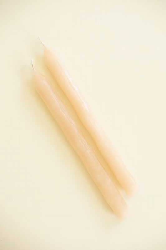 Linen Rustic Taper Candles - SET OF 2