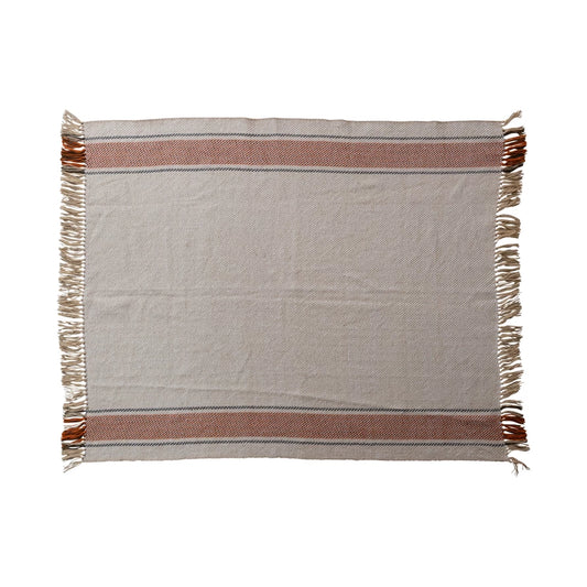 60"x50" Woven Throw w/ Fringe