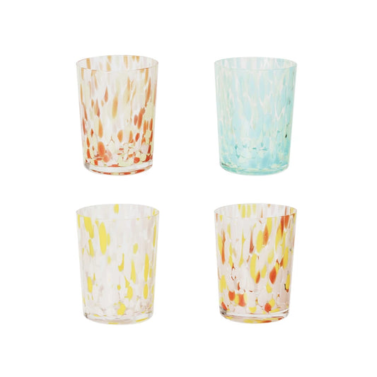 12oz.BLOWN CONFETTI DRINK GLASS