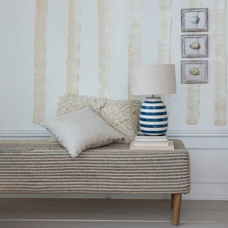 WOVEN JUTE STRIPED BENCH