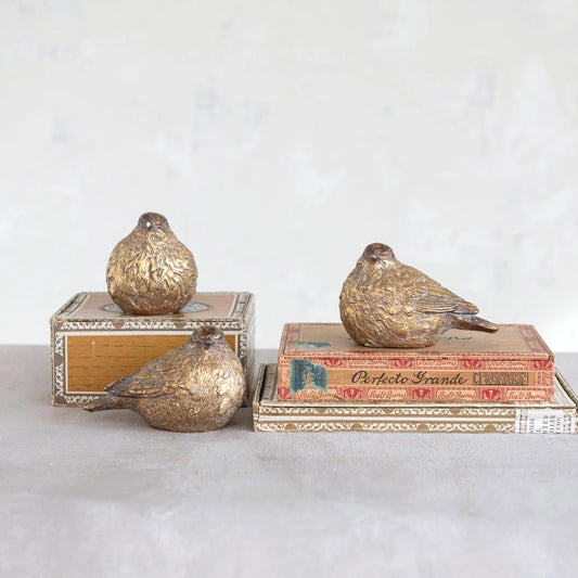 RESIN BIRD GOLD FINISH