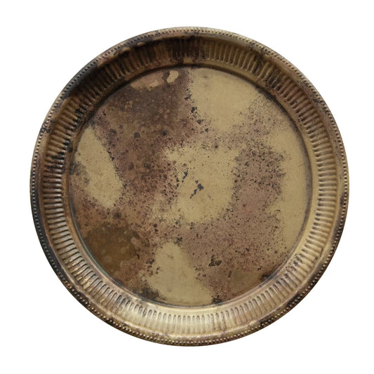 DEBOSSED METAL BURNT BRASS TRAY