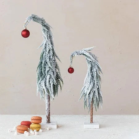 14" Evergreen Tree w/ Red Ball Ornament